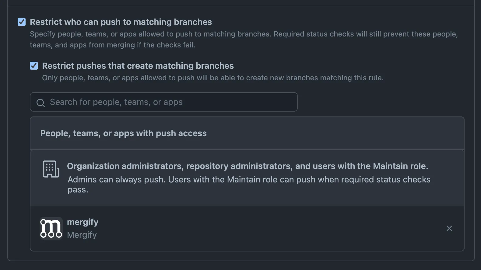Showing adding rule popup on GitHub
